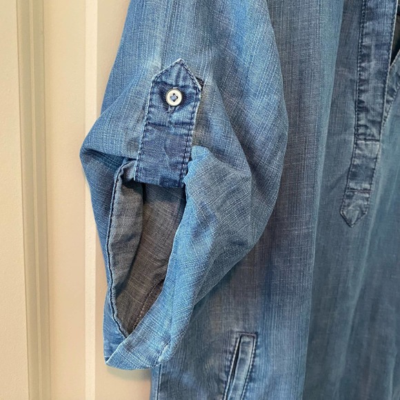 LOFT Lounge Chambray Shirt Dress Size XS - Picture 3 of 5